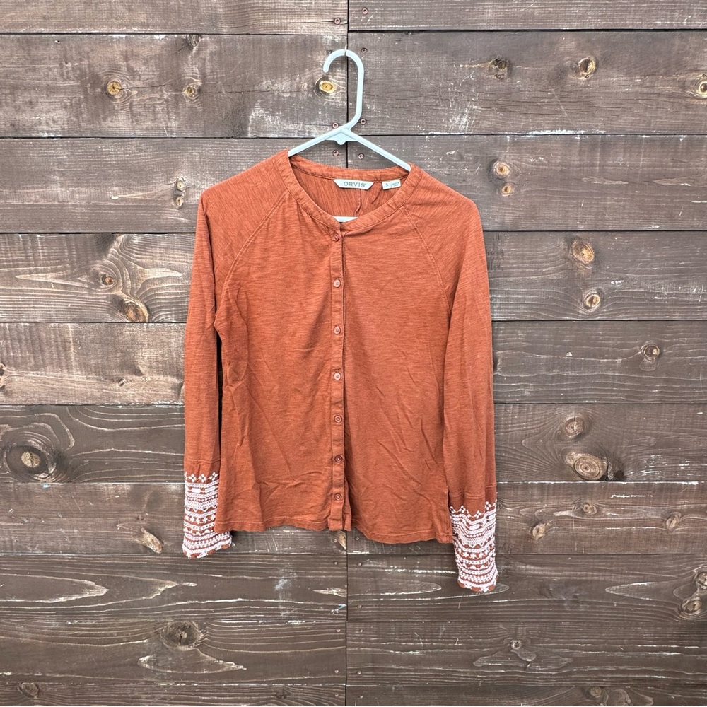 Orvis Women’s Embroidered Long Sleeve Button Shirt Size Small